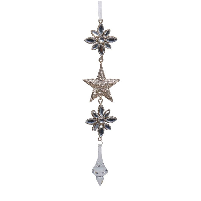 Star Drop Christmas Decoration - Silver/Gold