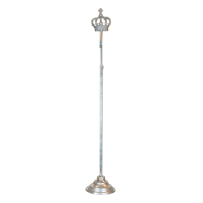 Metal Crown Wreath Stand - Silver