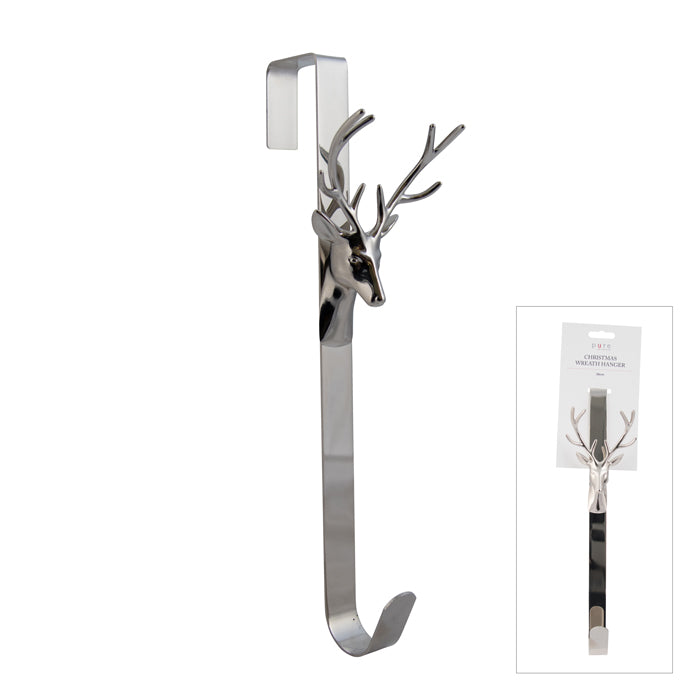 Dear Christmas Wreath Hanger - Silver