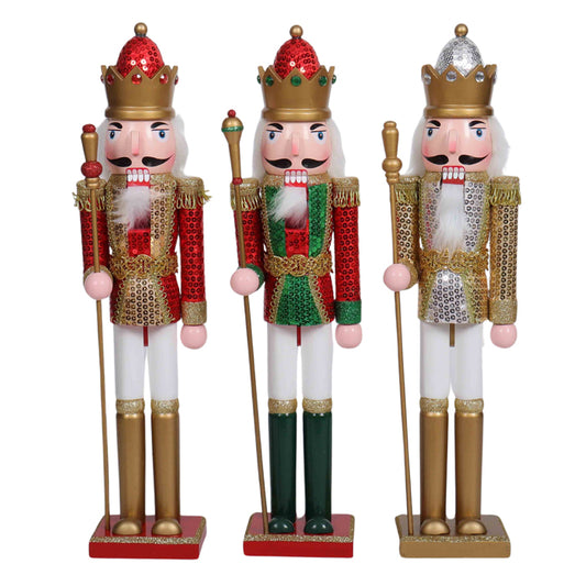 Wooden Nutcracker w/ Staff - Various Styles