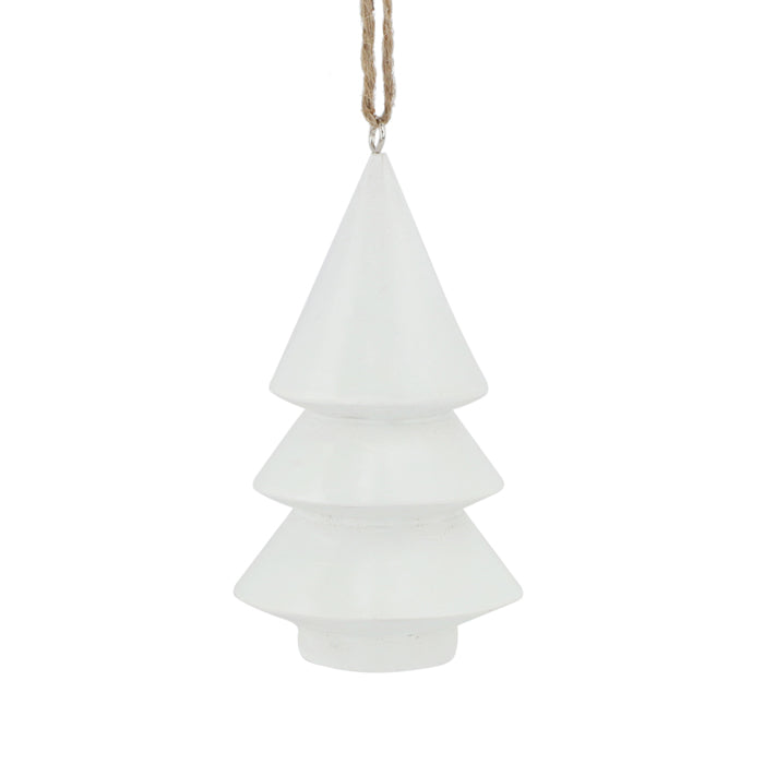 Wooden Christmas Tree Ornament - White