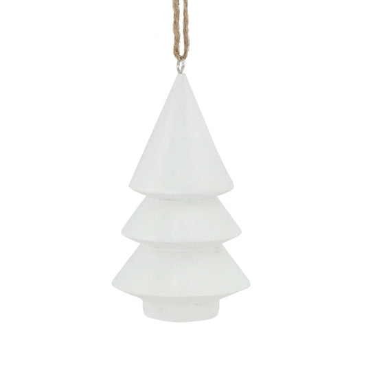 Wooden Christmas Tree Ornament - White