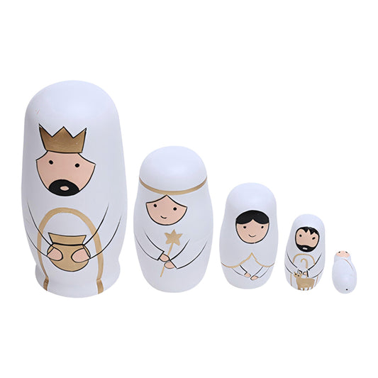 Wooden Nativity Babushka Christmas Decoration