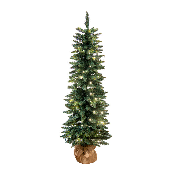 Burlap Christmas Tree with LEDs - 100 Lights/120cm