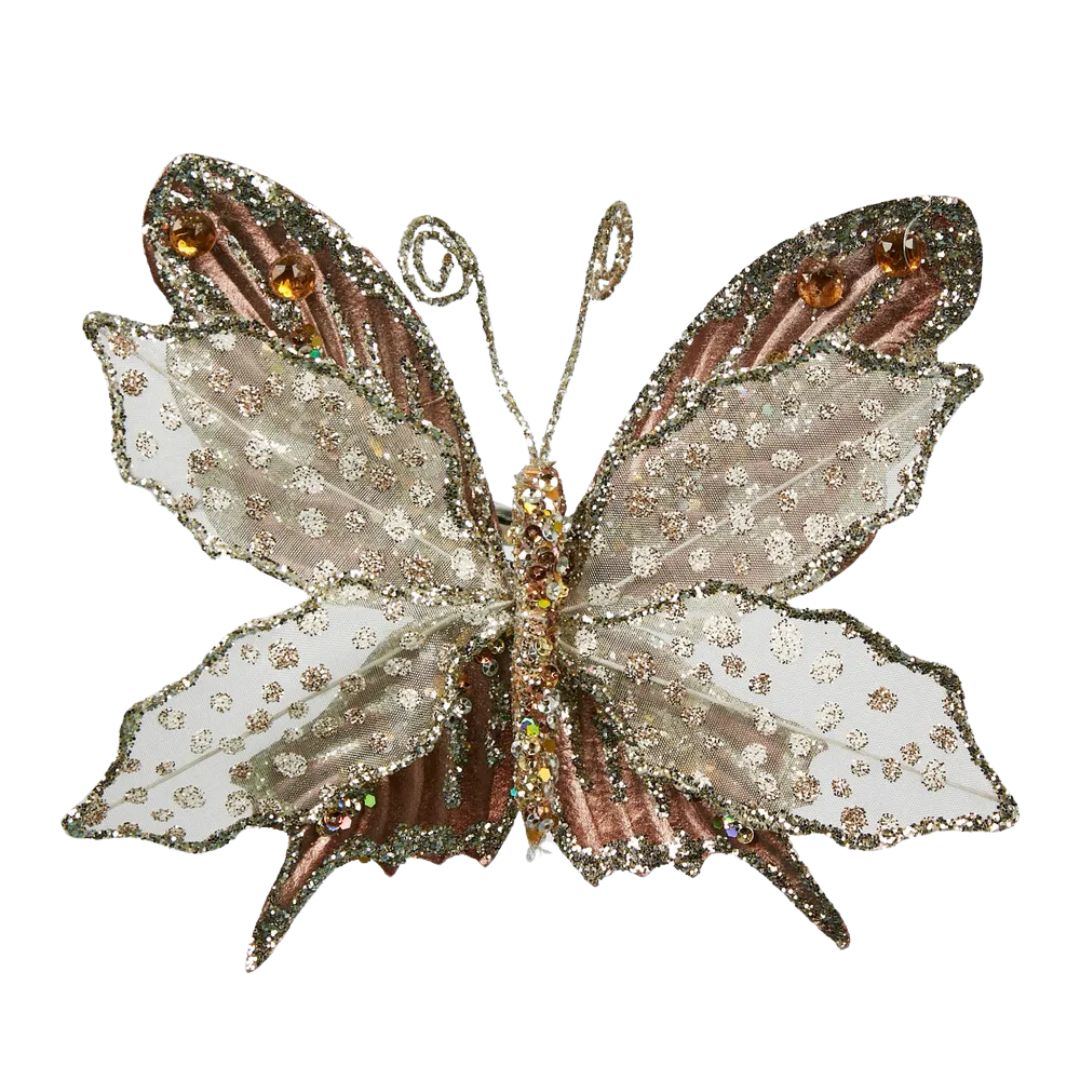 Clip-On Butterfly - Champagne