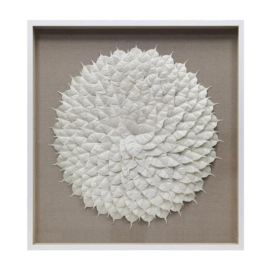 Fleur White Feather Circle Wall Hanging 90cm - Pure Homewares