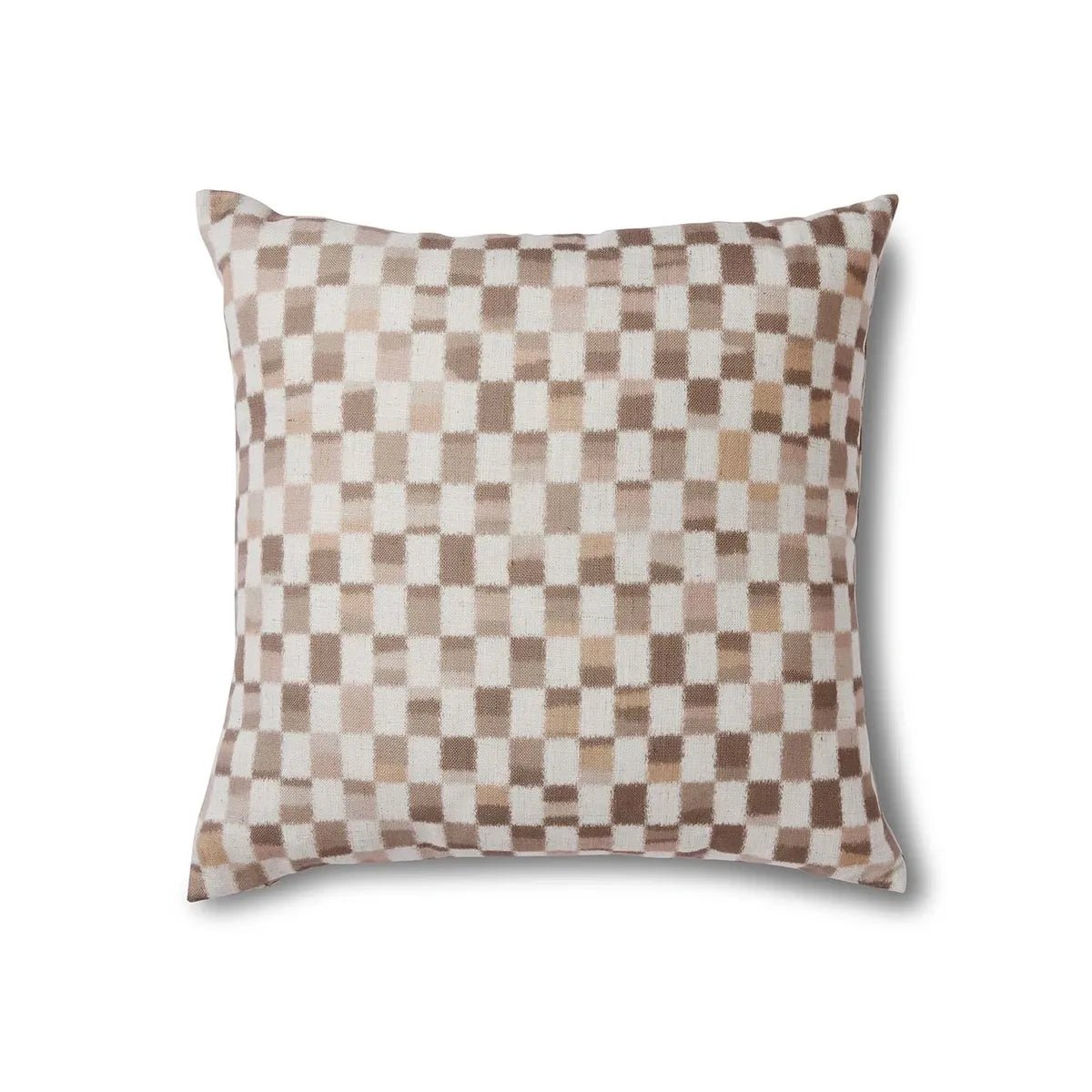 Checkerboard Neutral Cushion 50cm - Deb's Hidden Treasures