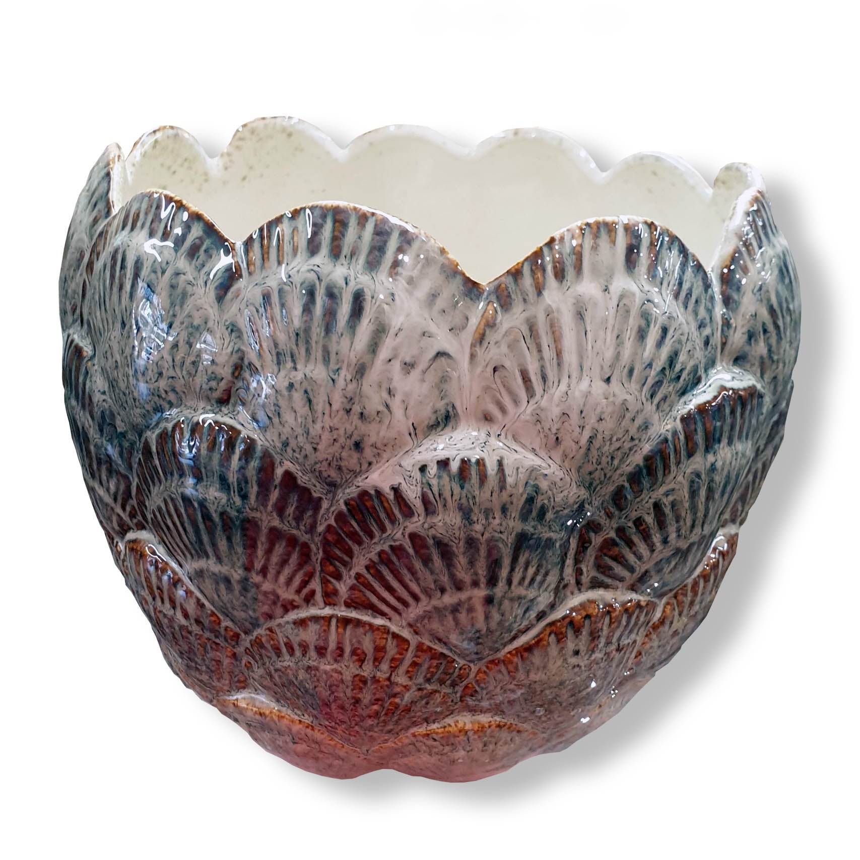 Glazed Clamshell Bowl - Deb's Hidden Treasures