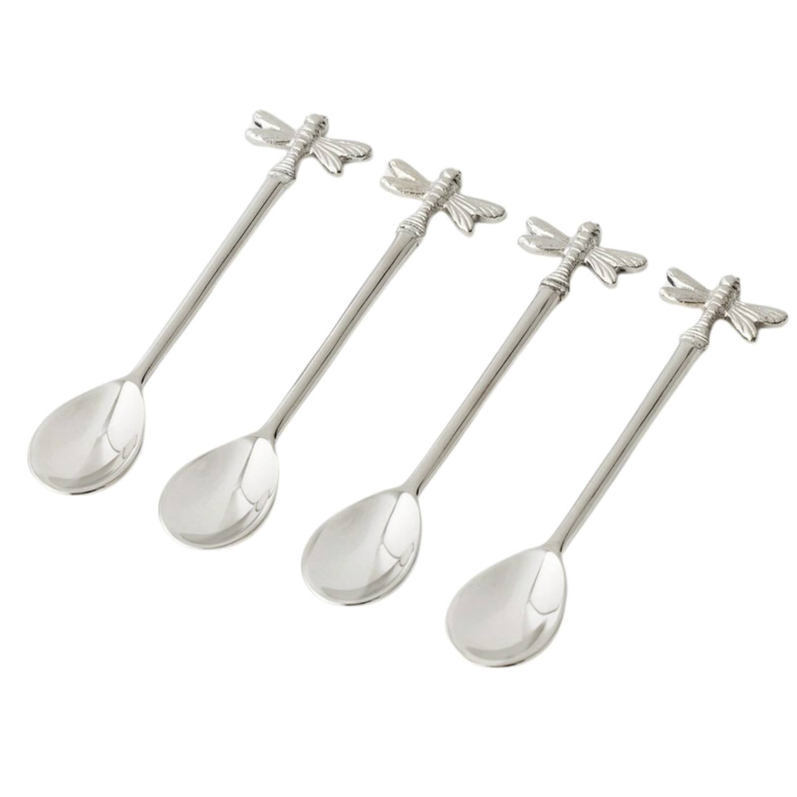 Silver Dragonfly Cocktail/Dessert Spoons Set of 4 - Deb's Hidden Treasures