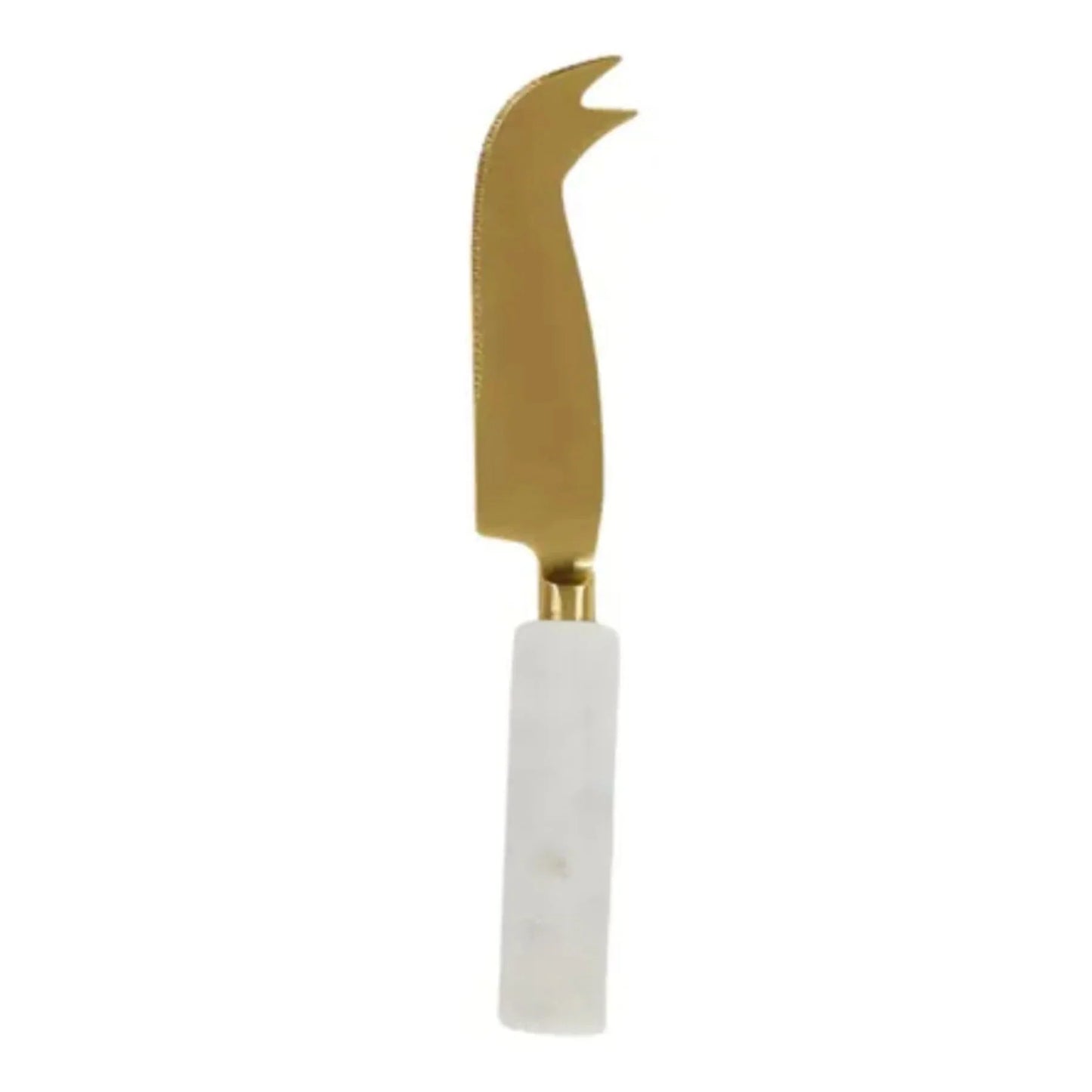 Eli Marble Cheese Knife White/Gold - Assemble