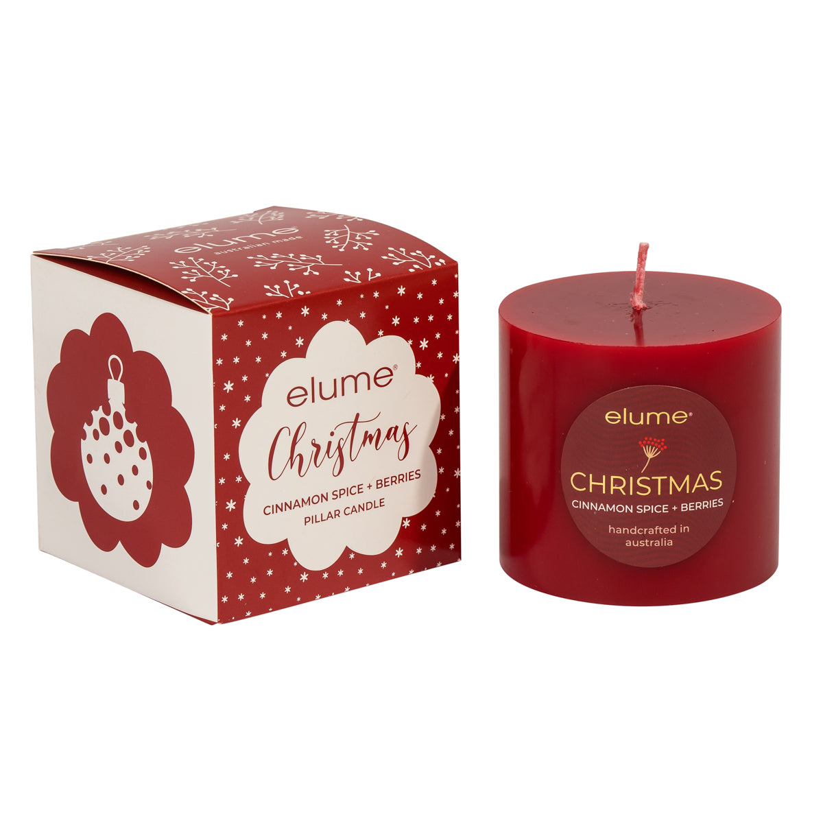 Christmas Pillar Candle - Cinnamon Spice & Berries