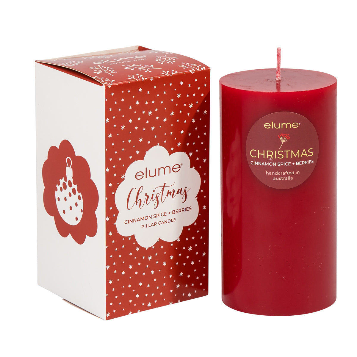 Christmas Pillar Candle - Cinnamon Spice & Berries