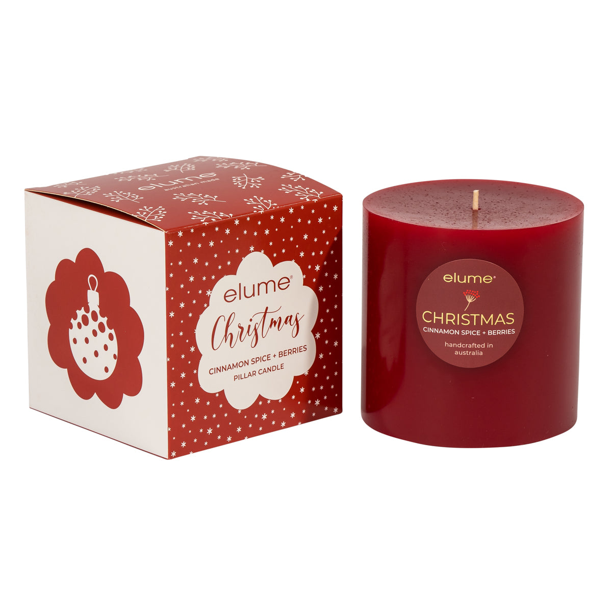 Christmas Pillar Candle - Cinnamon Spice & Berries