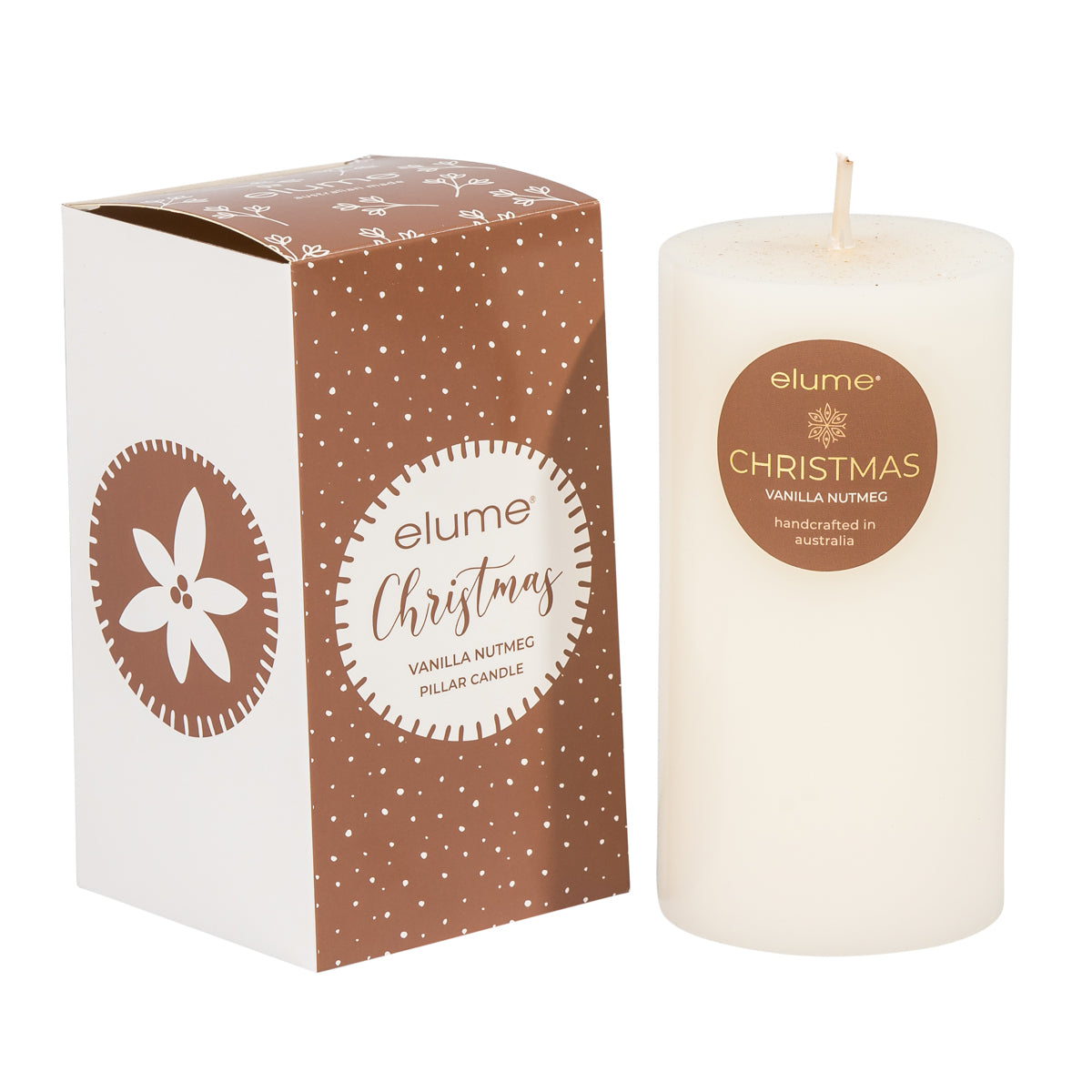 Christmas Pillar Candle - Vanilla Nutmeg