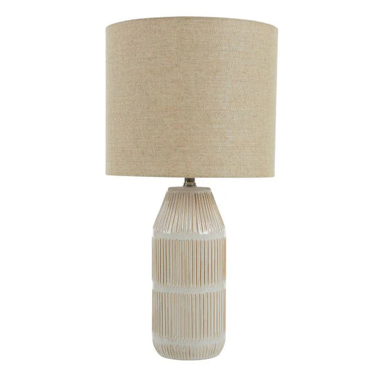 Ronin Ceramic Lamp 33x64cm Ivory/Natural - Coast to Coast
