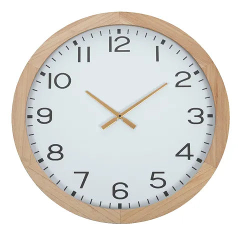 Terrence Wood Clock Natural/White
