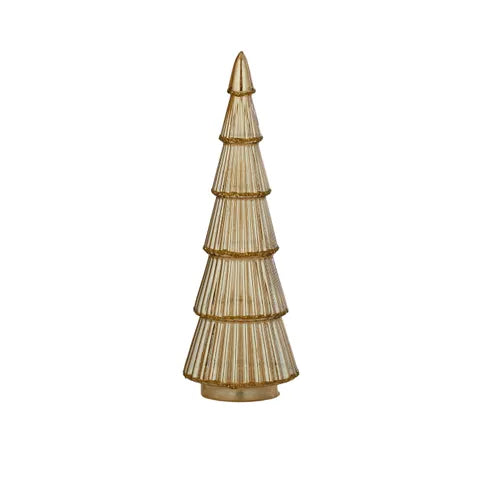 Glass Christmas Tree w/ Glitter - Gold