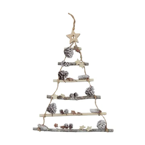 Wooden Christmas Tree Ladder - White