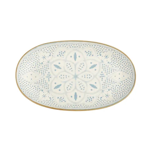 Aleah Ceramic Oval Dish - Blue