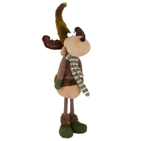 Standing Christmas Moose - Green/Brown