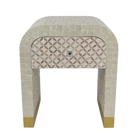 Dorado Inlay Bedside Table - Taupe