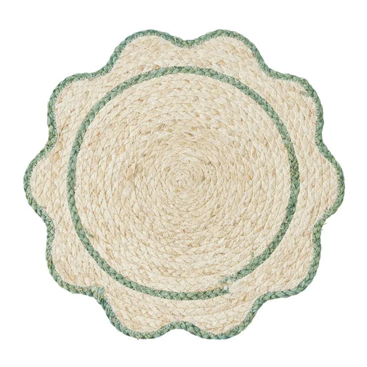 Sonny Husk Placemat - Natural/Emerald