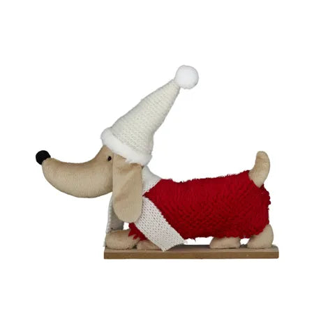 Christmas Sausage Dog Red/White - Large