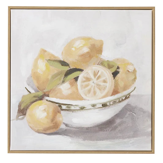 Lemons Oak Frame Oil Painting