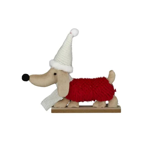 Christmas Sausage Dog Red/White - Small