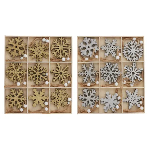 Glitter White Snowflake Deco - Box of 18