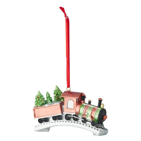 Christmas Tree Train Hanger - Resin