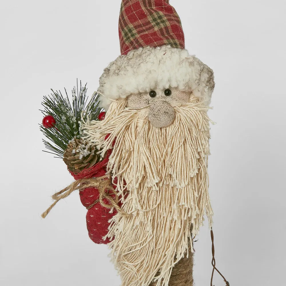 Santa w/ Pine Bouquet Christmas Decoration