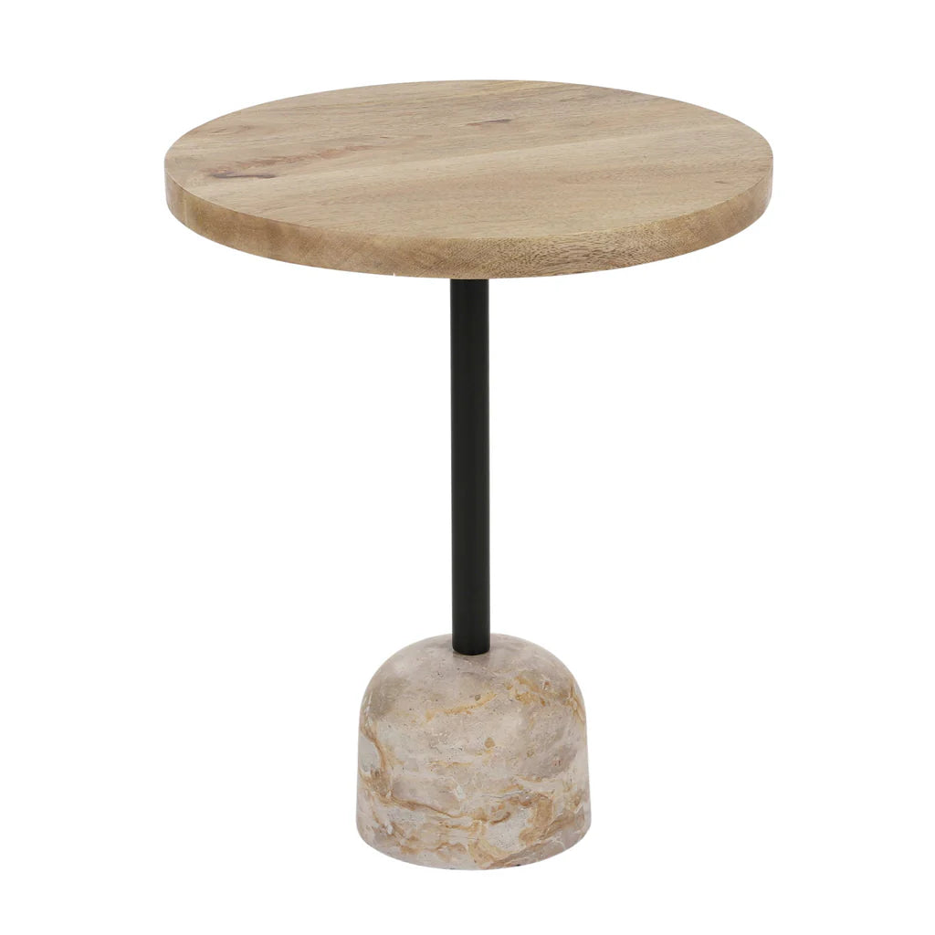 Coen Wood/Marble Table 48x40cm Leopard - Coast to Coast