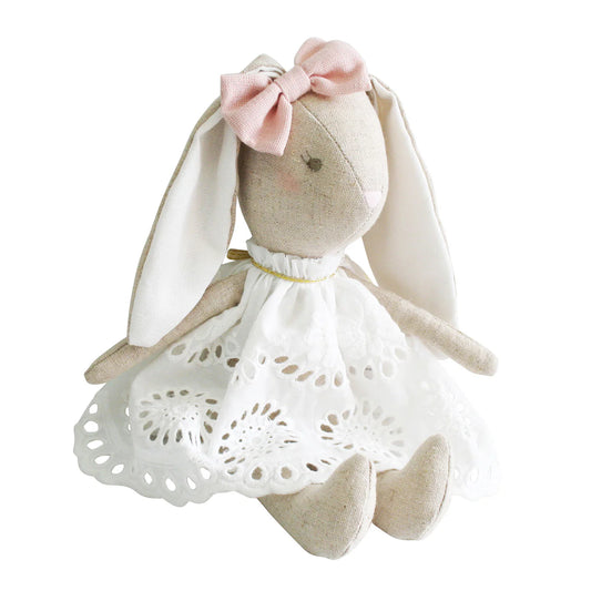 Baby Broderie Bunny 25cm - Deb's Hidden Treasures