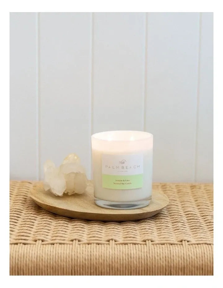 Jasmine & Lime Scented Soy Candle - Deb's Hidden Treasures