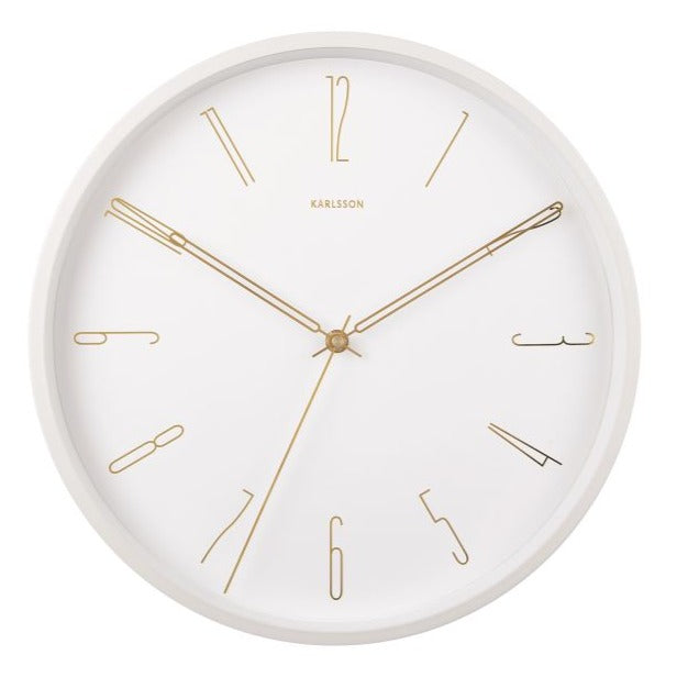 Belle Numbers Wall Clock White 35cm - Karlsson
