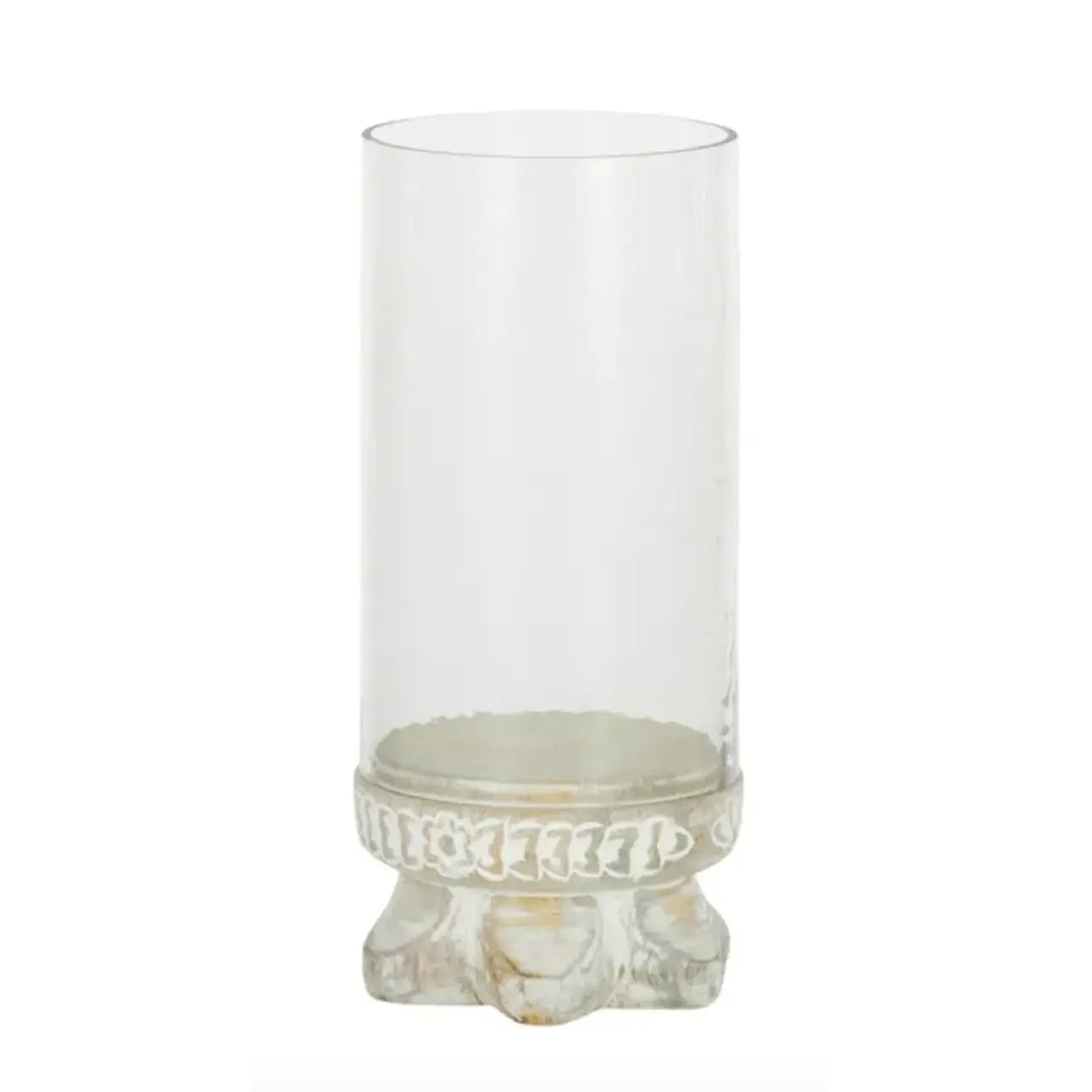 Louisa Wood/Glass Hurricane Candle Holder - Coast to Coast