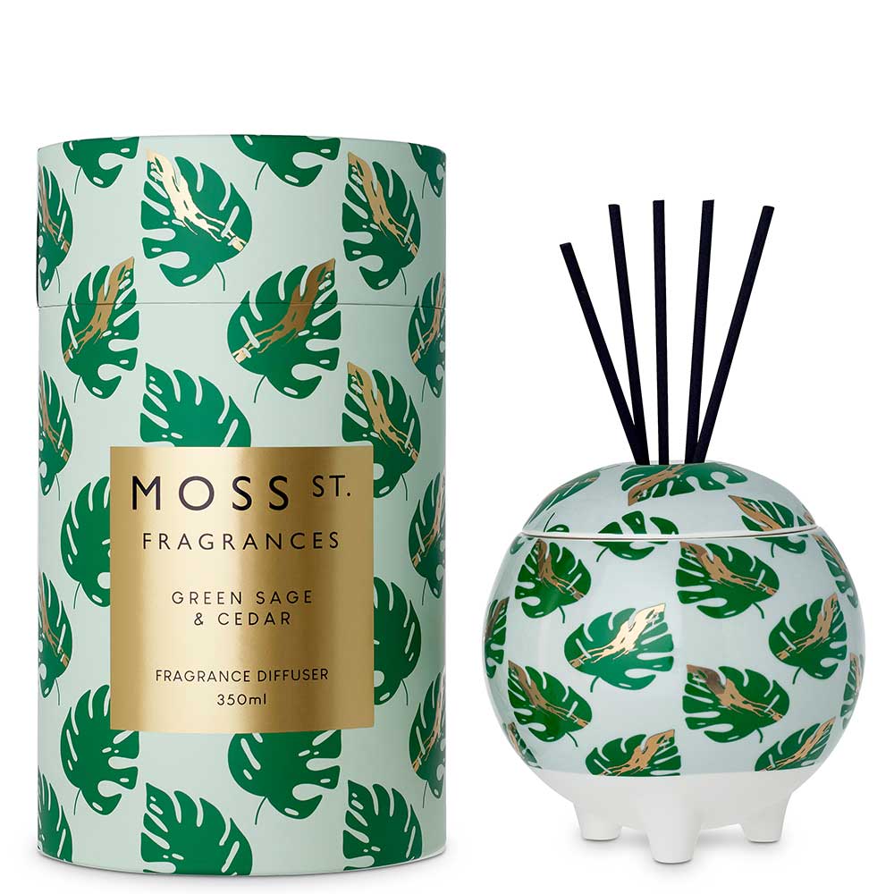 Green Sage & Cedar Ceramic Diffuser 350ml