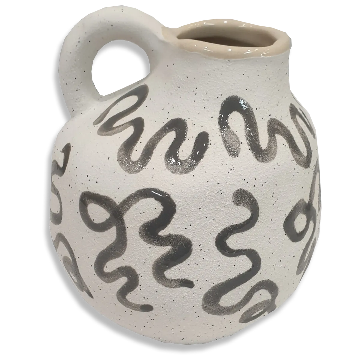 Morce Ceramic Vase White/Grey - Small - Deb's Hidden Treasures