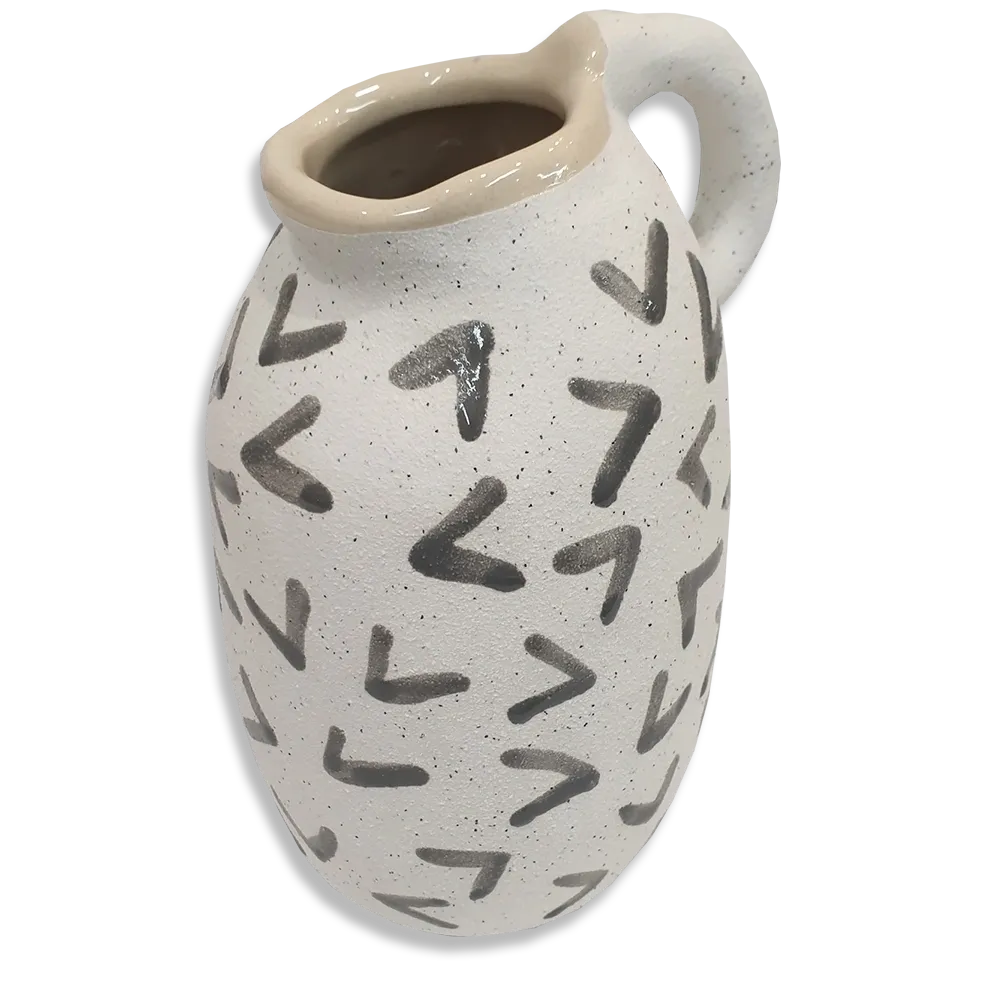 Morce Ceramic Vase White/Grey - Large - Deb's Hidden Treasures