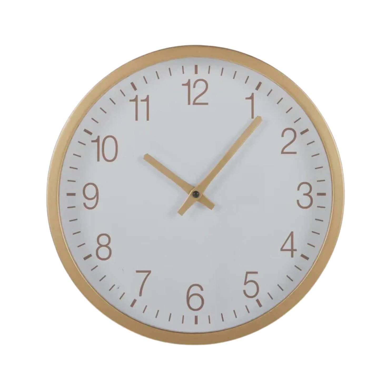 Rockwell Metal Clock 30cm Gold/White - Coast to Coast