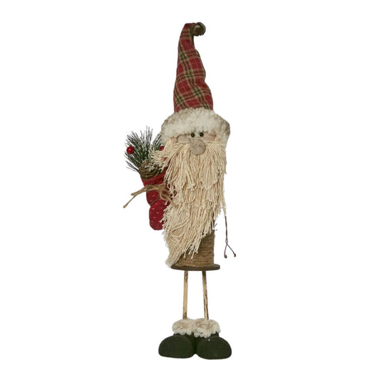 Santa w/ Pine Bouquet Christmas Decoration