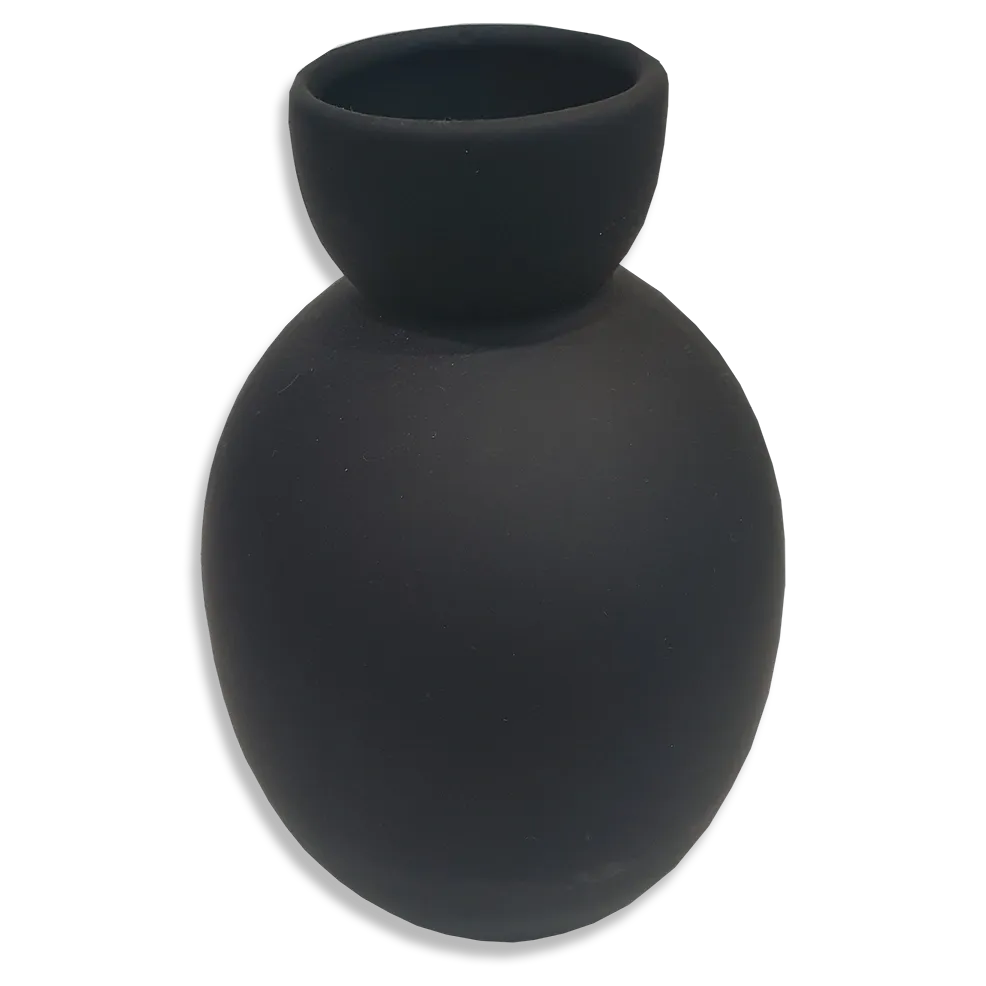 Tate Egg Matte Black Vase - Deb's Hidden Treasures