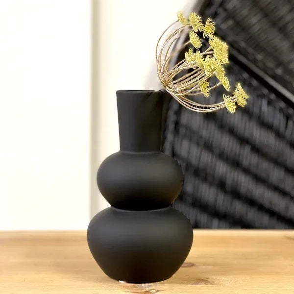 Tate Ripple Matte Black Vase - Deb's Hidden Treasures